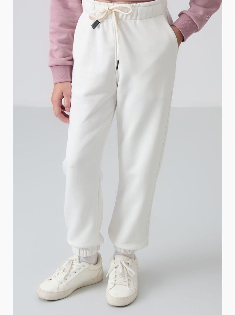 Pantalón de chándal en mezcla de algodón tommy Blanco roto - Kiabi