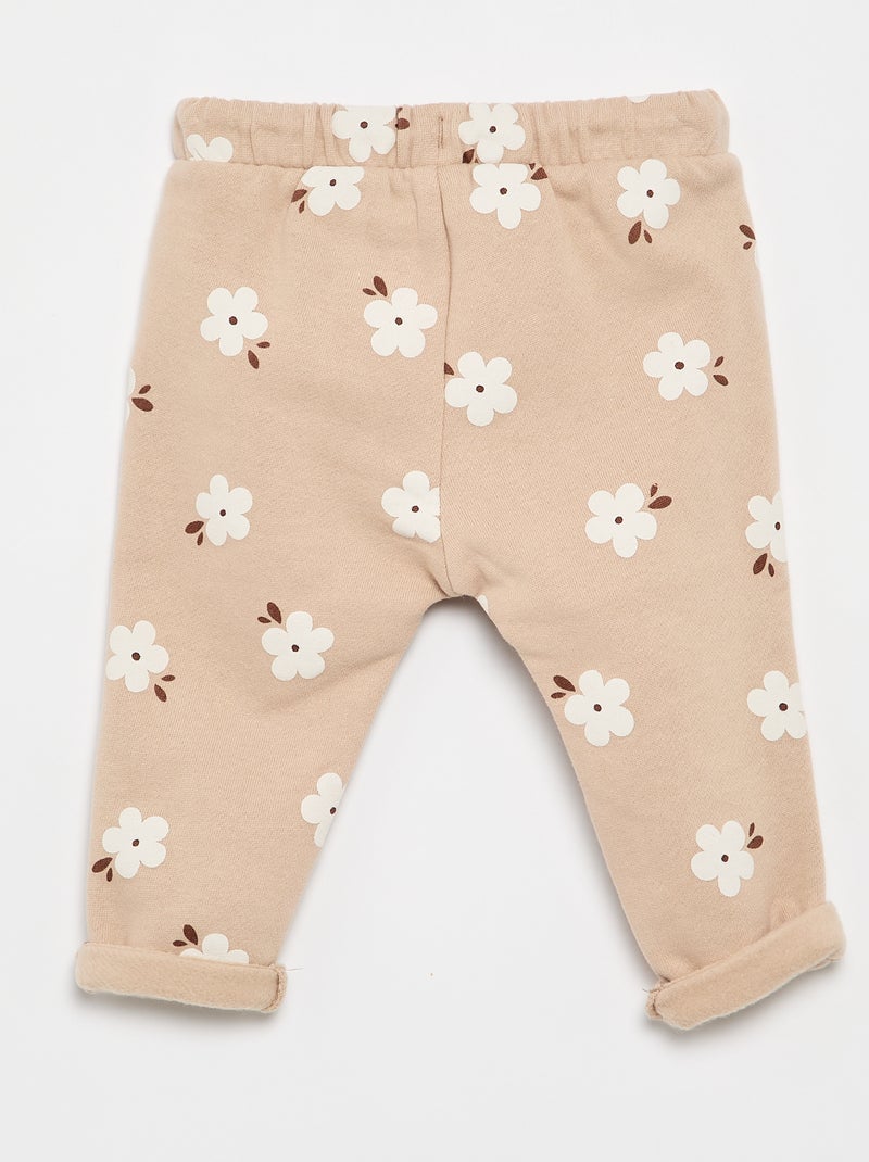 Pantalón de chándal estampado Beige - Kiabi