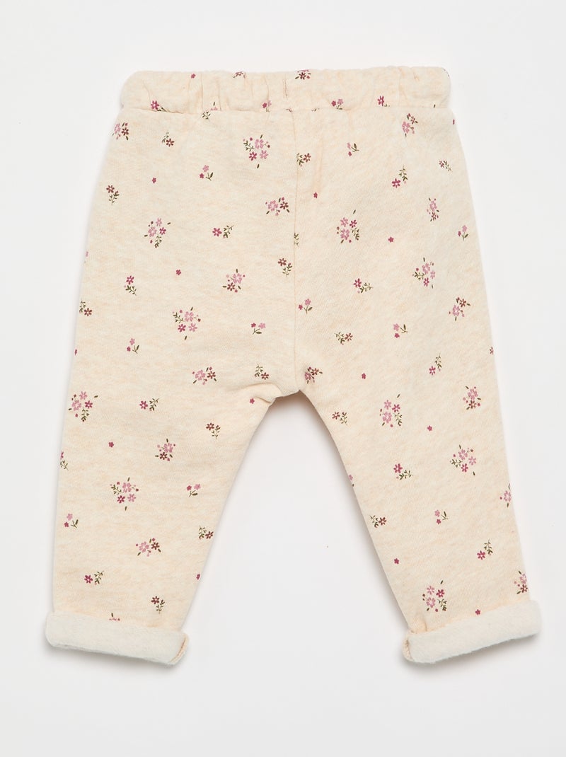Pantalón de chándal estampado Beige - Kiabi