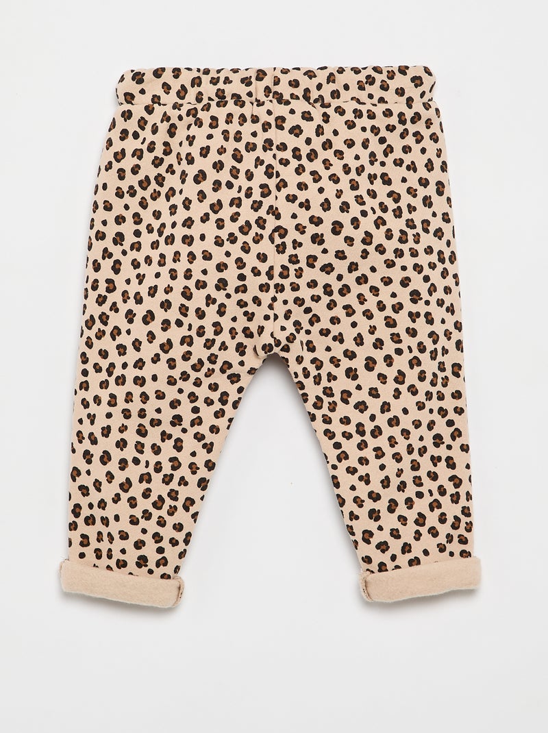 Pantalón de chándal estampado Beige - Kiabi