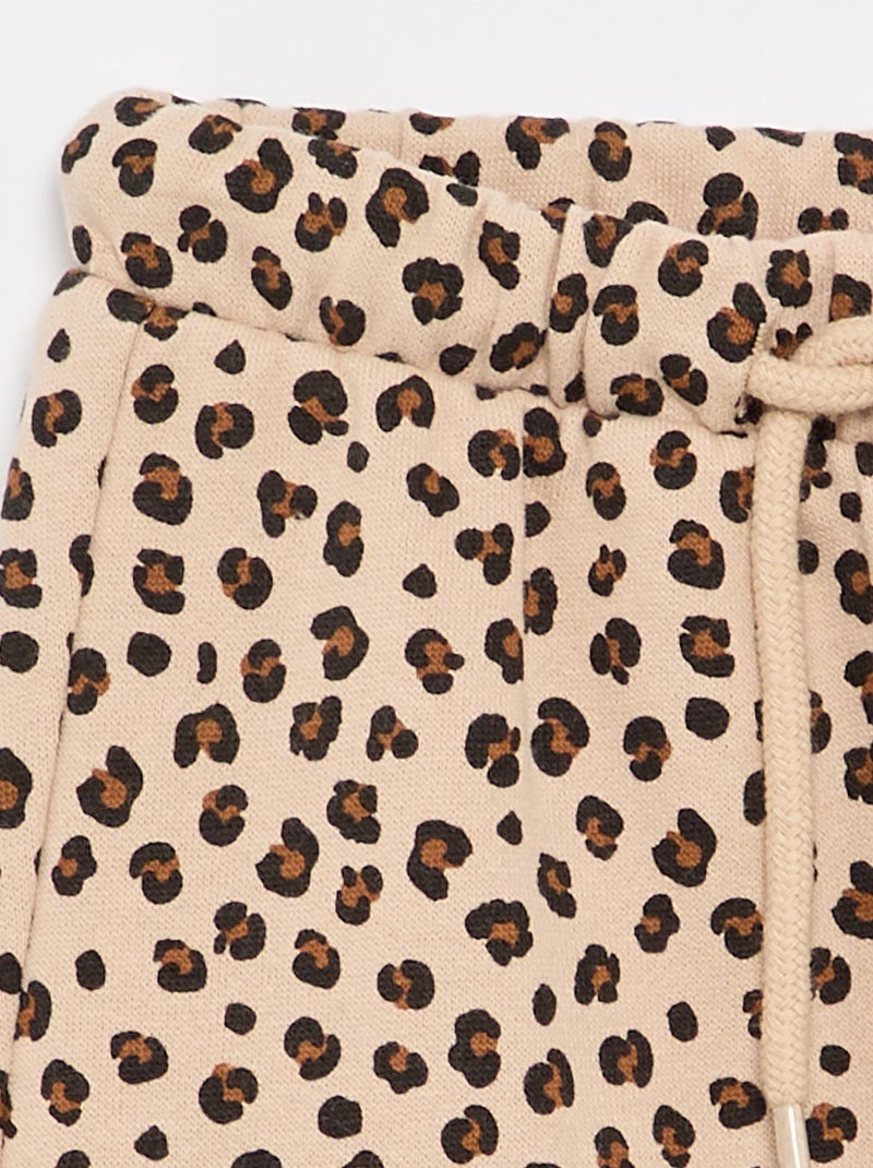Pantalón de chándal estampado Beige - Kiabi