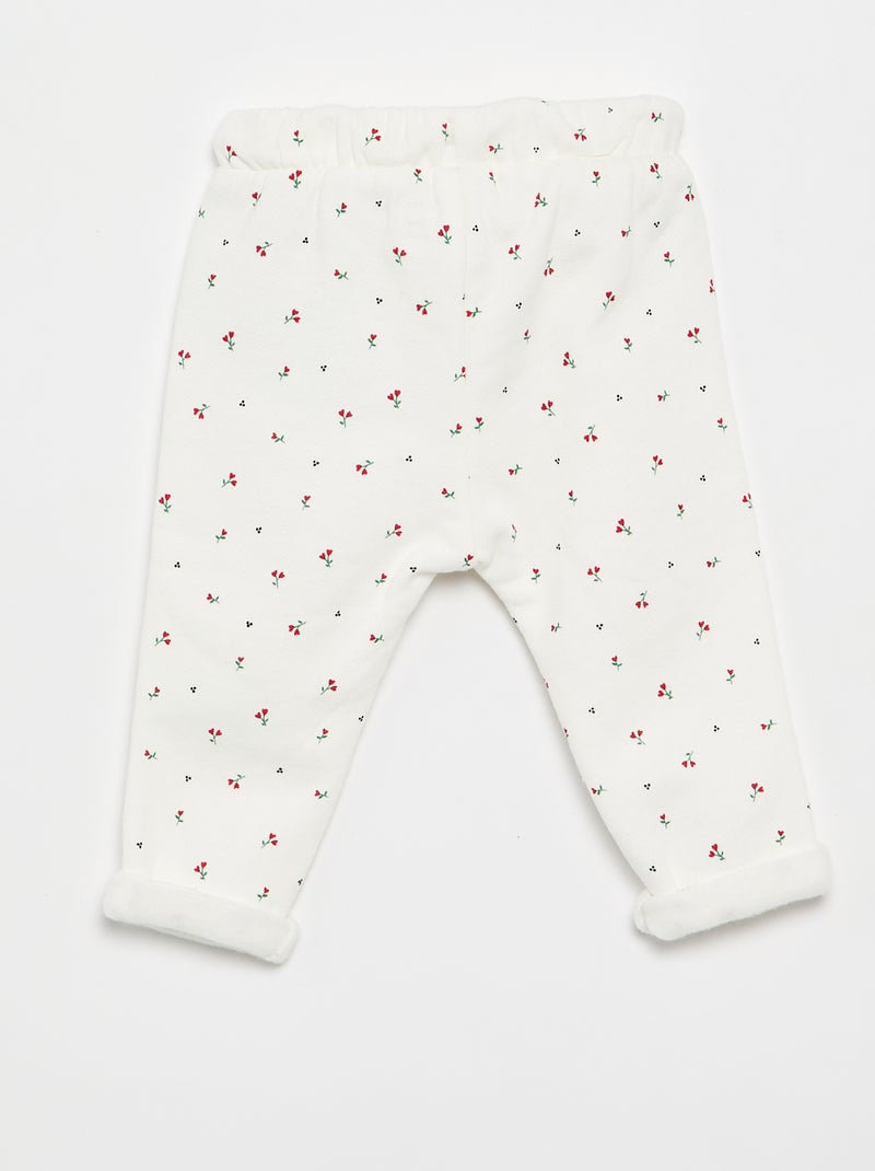 Pantalón de chándal estampado Blanco - Kiabi