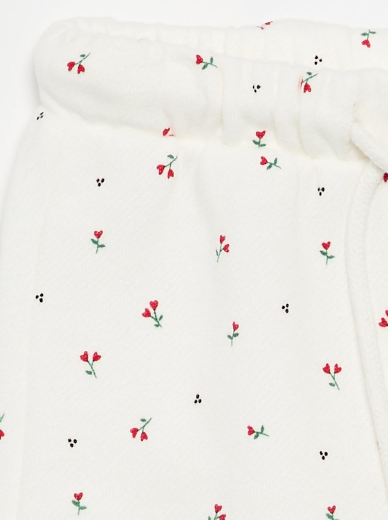 Pantalón de chándal estampado Blanco - Kiabi