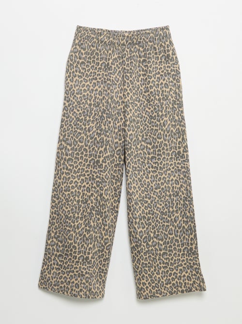 Pantalón de chándal estampado de leopardo - Kiabi