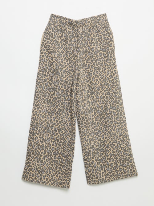Pantalón de chándal estampado de leopardo - Kiabi