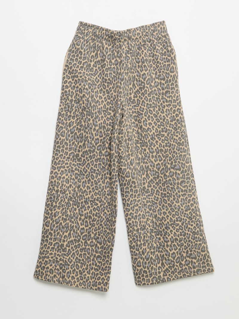 Pantalón de chándal estampado de leopardo Beige - Kiabi