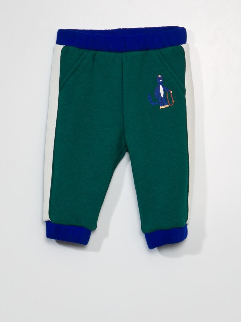 Pantalón de chándal con bolsillos - verde gris - Kiabi - 5.00€
