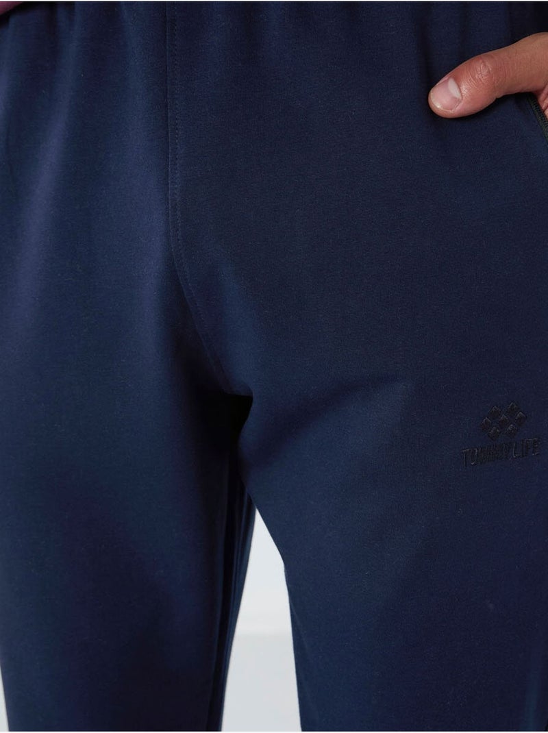 Pantalón de chándal jogger de hombre con bolsillo con cremallera tommy Azul marino - Kiabi