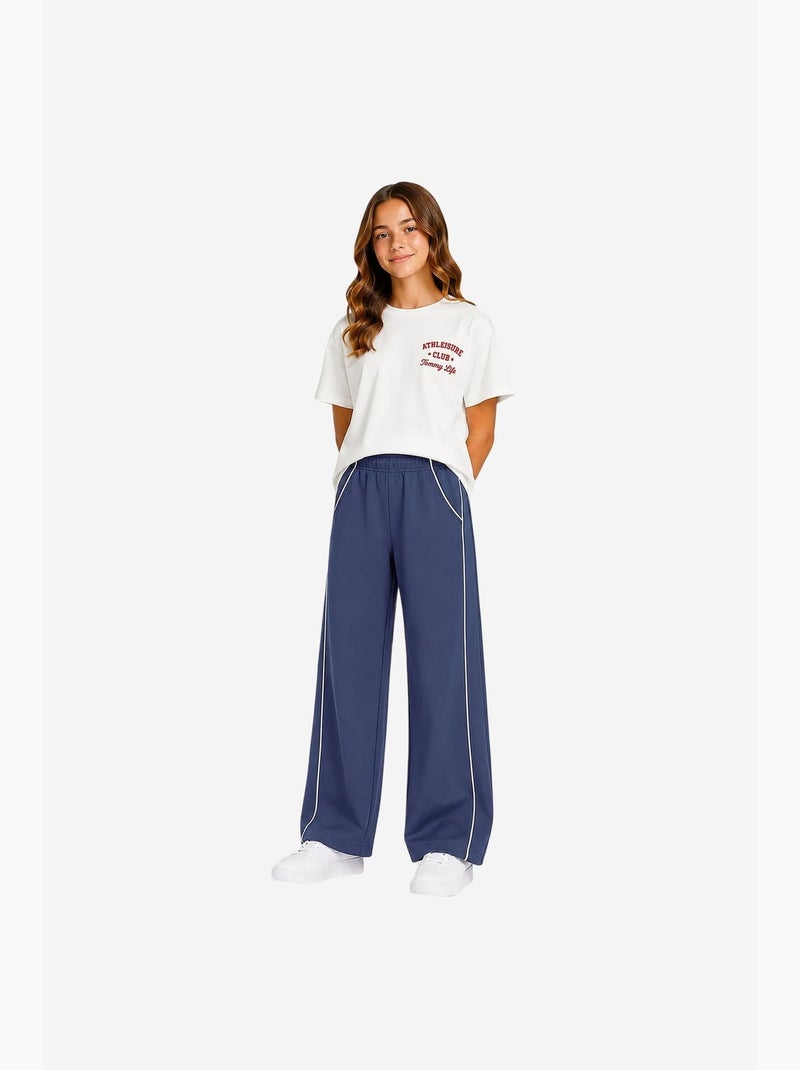 Pantalón de chándal juvenil de algodón y poliéster tommy Azul marino - Kiabi