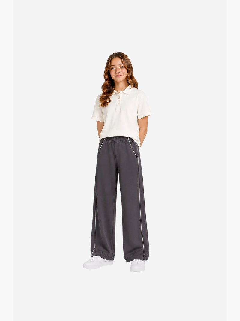 Pantalón de chándal juvenil de algodón y poliéster tommy Gris negro - Kiabi