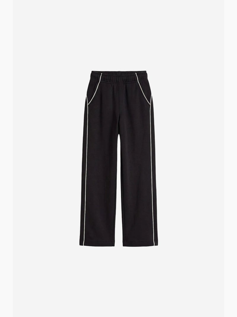 Pantalón de chándal juvenil de algodón y poliéster tommy Negro - Kiabi