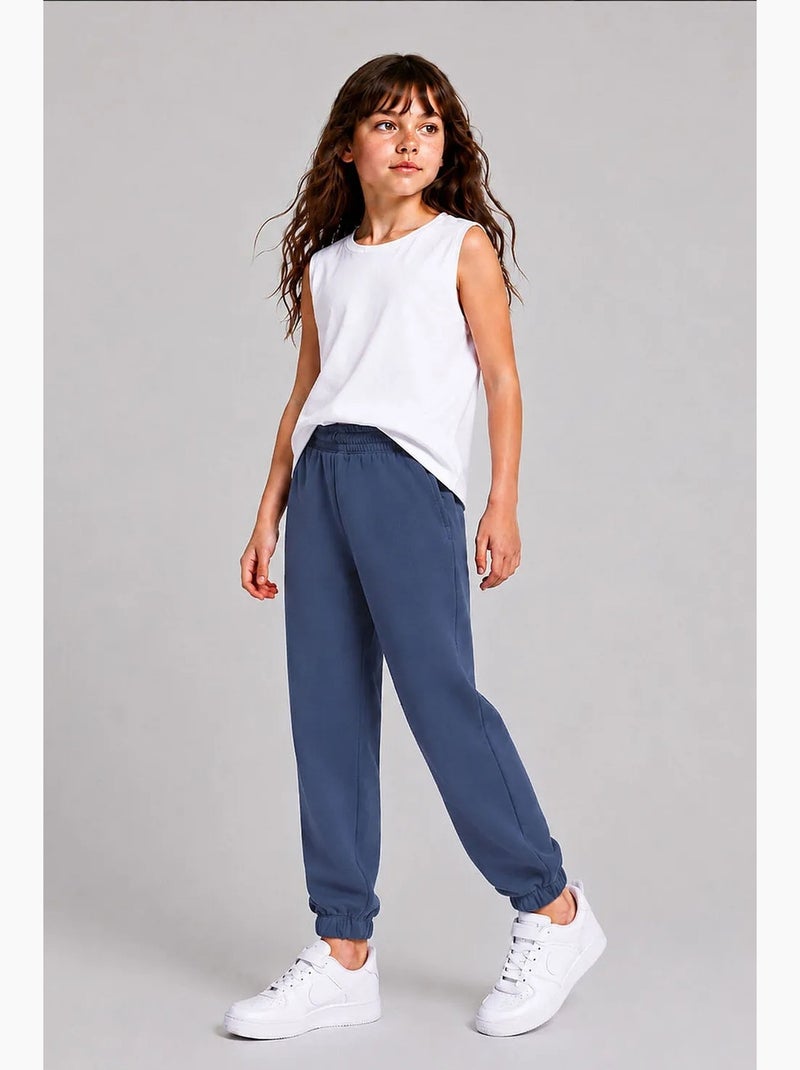 Pantalón de chándal juvenil unisex de algodón y poliéster tommy Azul marino - Kiabi