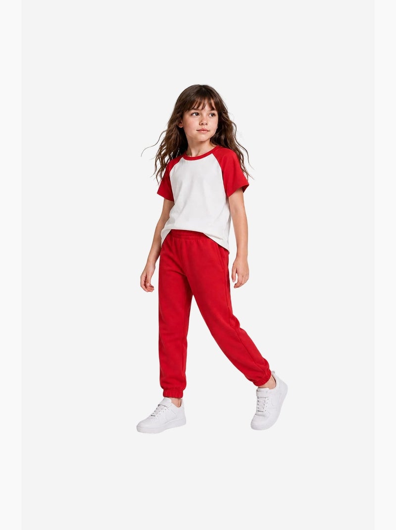 Pantalón de chándal juvenil unisex de algodón y poliéster tommy Rojo - Kiabi