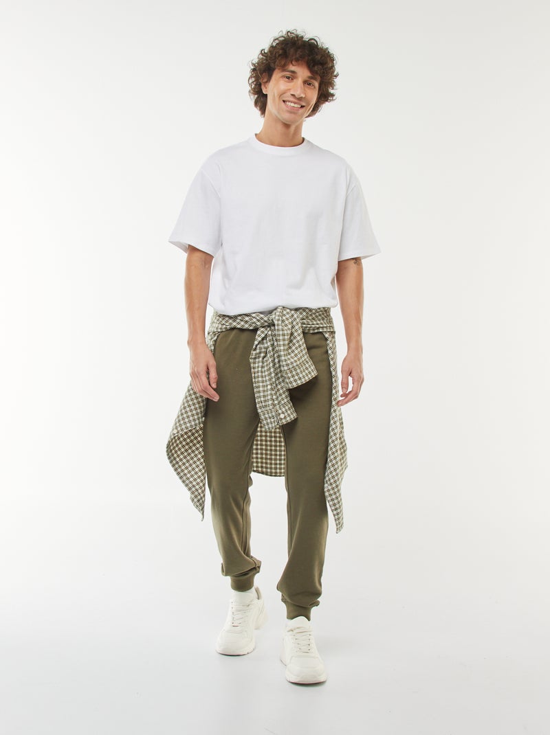 Pantalón de chándal ligero liso Kaki - Kiabi