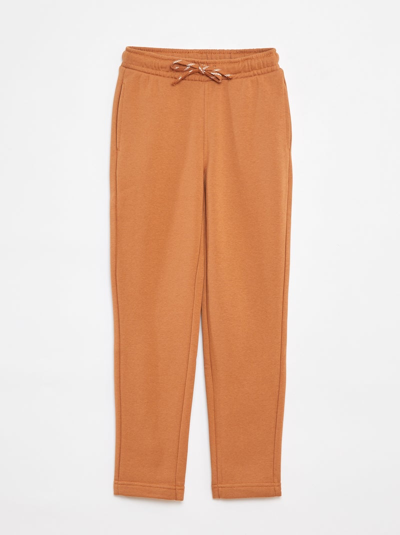 Pantalón de chándal liso - Corte + ajustado Marron - Kiabi
