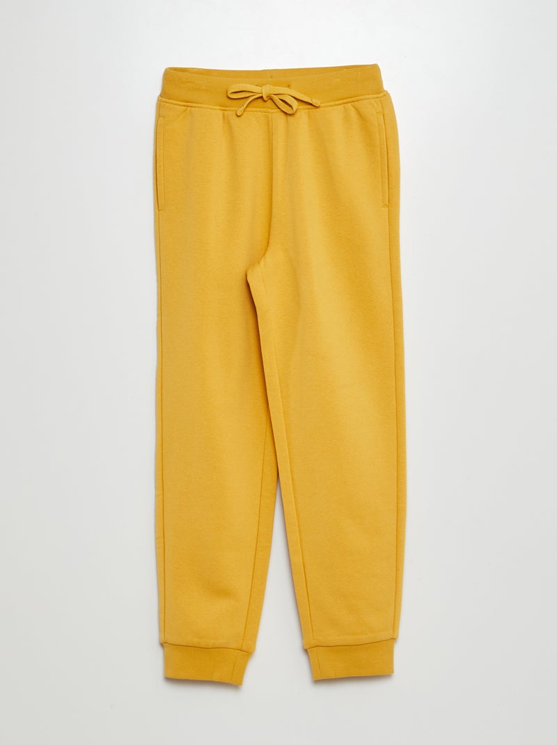 Pantalón de chándal liso amarillo - Kiabi