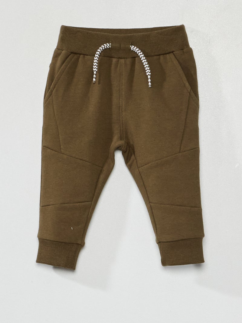 Pantalón de chándal liso caqui - Kiabi