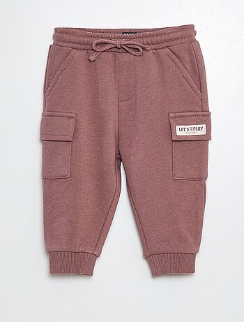 Pantalón de chándal liso con bolsillos con solapa