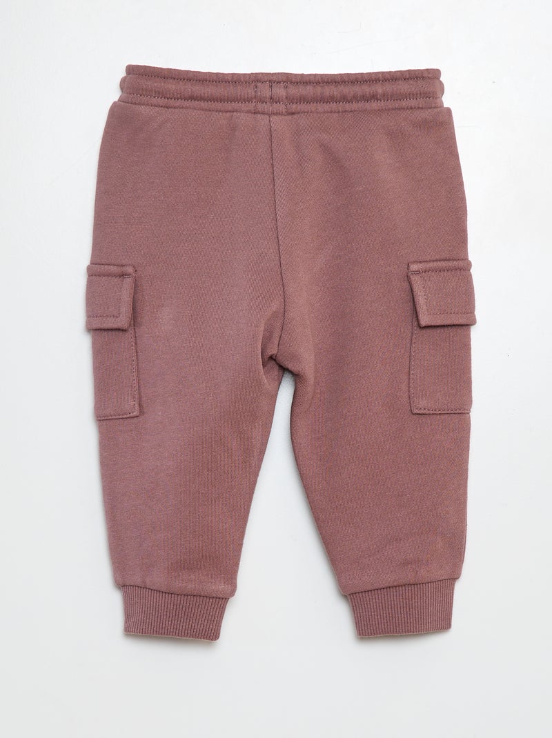 Pantalón de chándal liso con bolsillos con solapa PURPURA - Kiabi