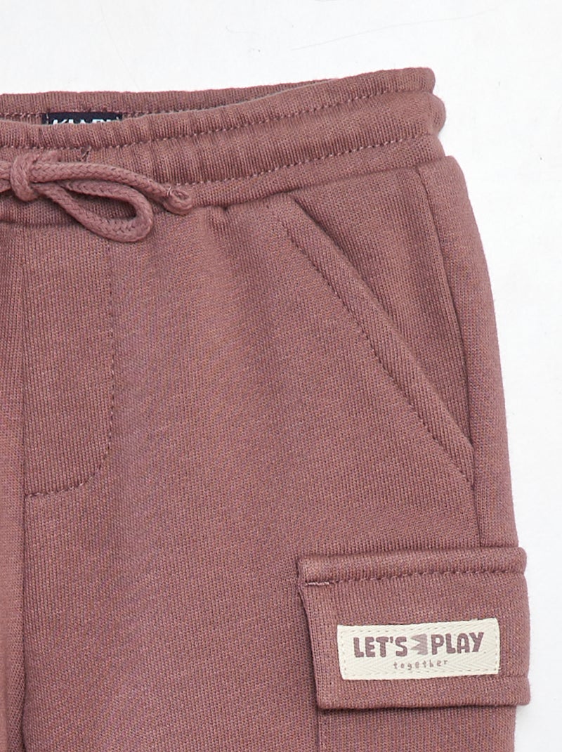 Pantalón de chándal liso con bolsillos con solapa PURPURA - Kiabi