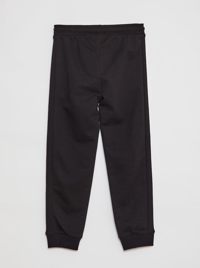 Pantalón de chándal liso con bolsillos negro - Kiabi