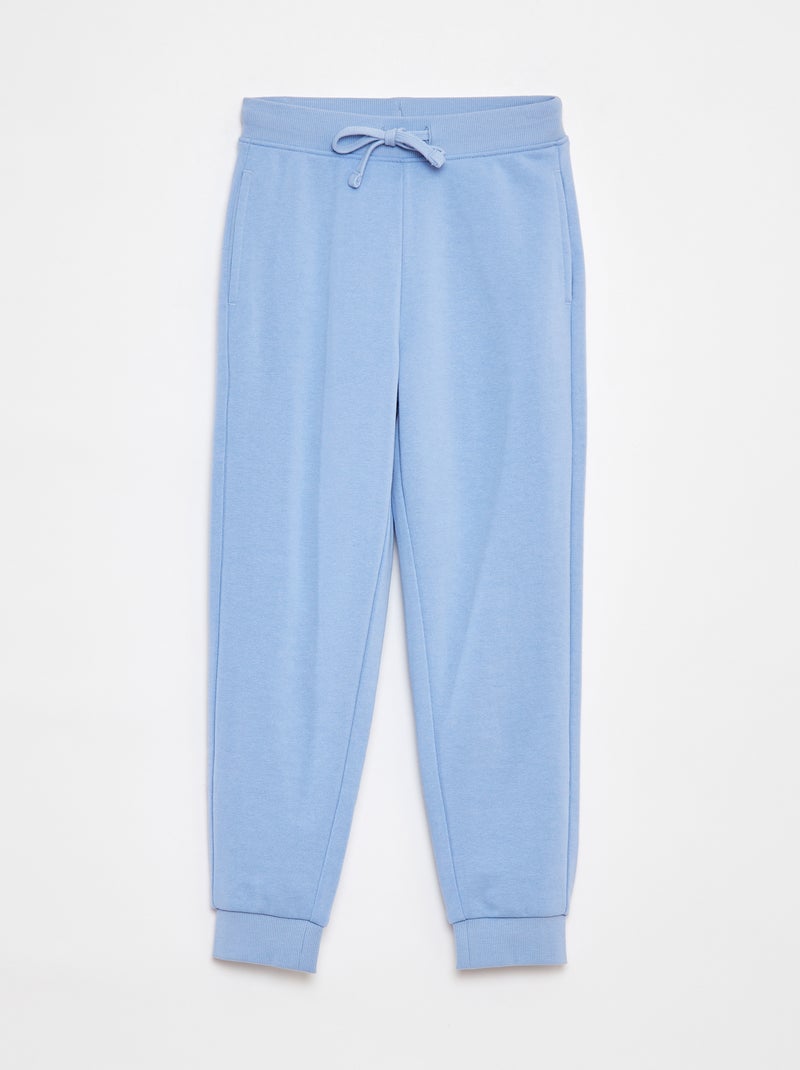 Pantalón de chándal liso con cintura elástica Azul - Kiabi