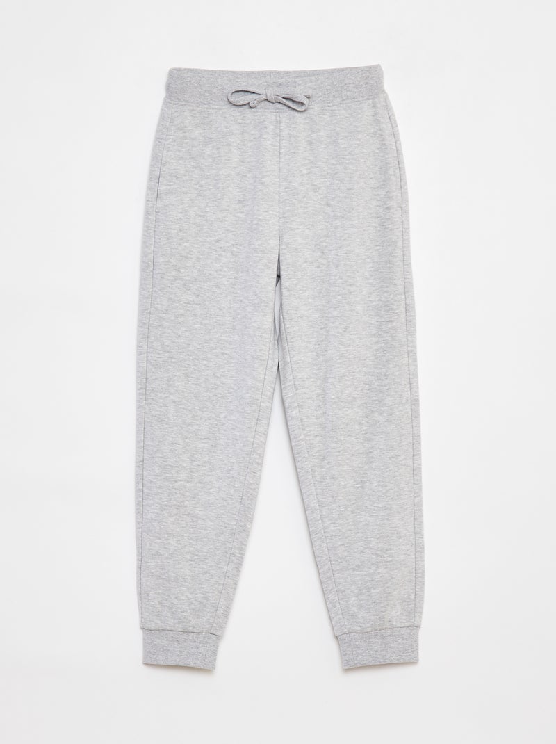 Pantalón de chándal liso con cintura elástica Gris - Kiabi