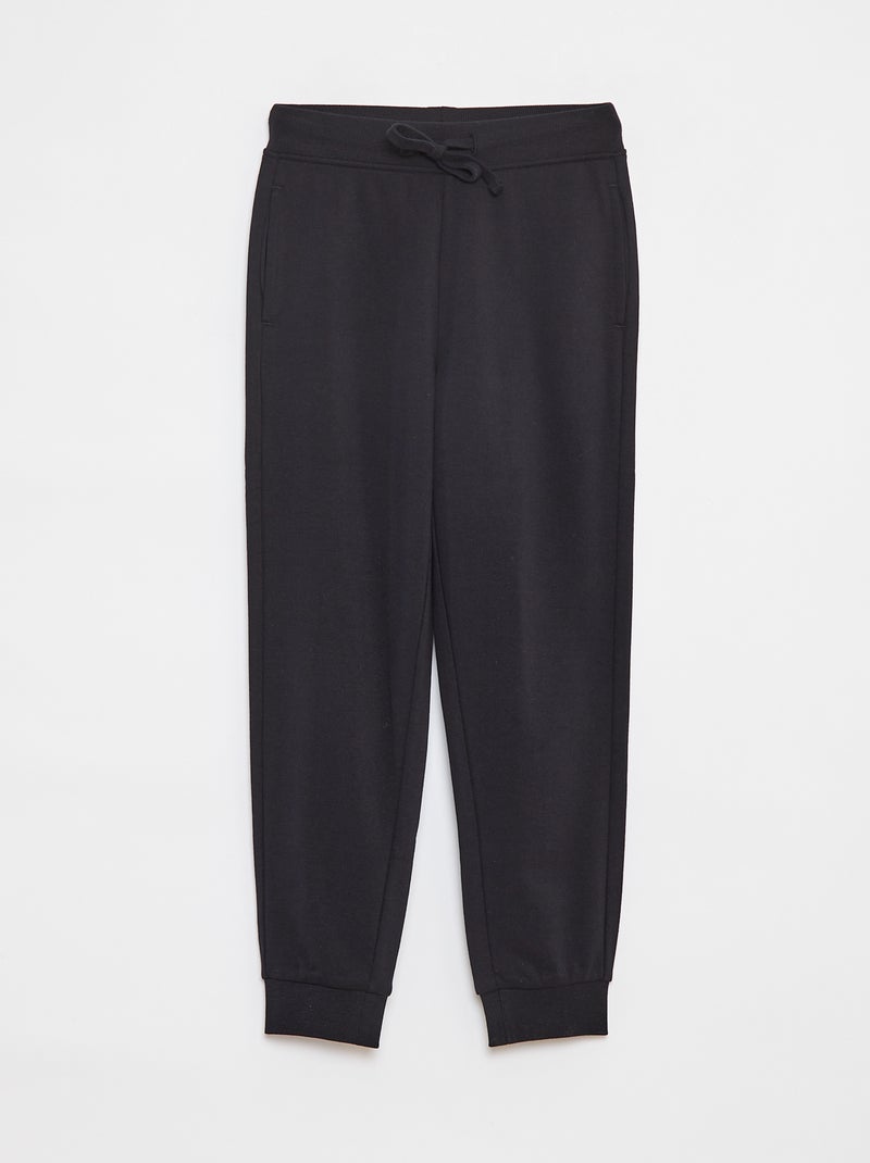 Pantalón de chándal liso con cintura elástica negro - Kiabi