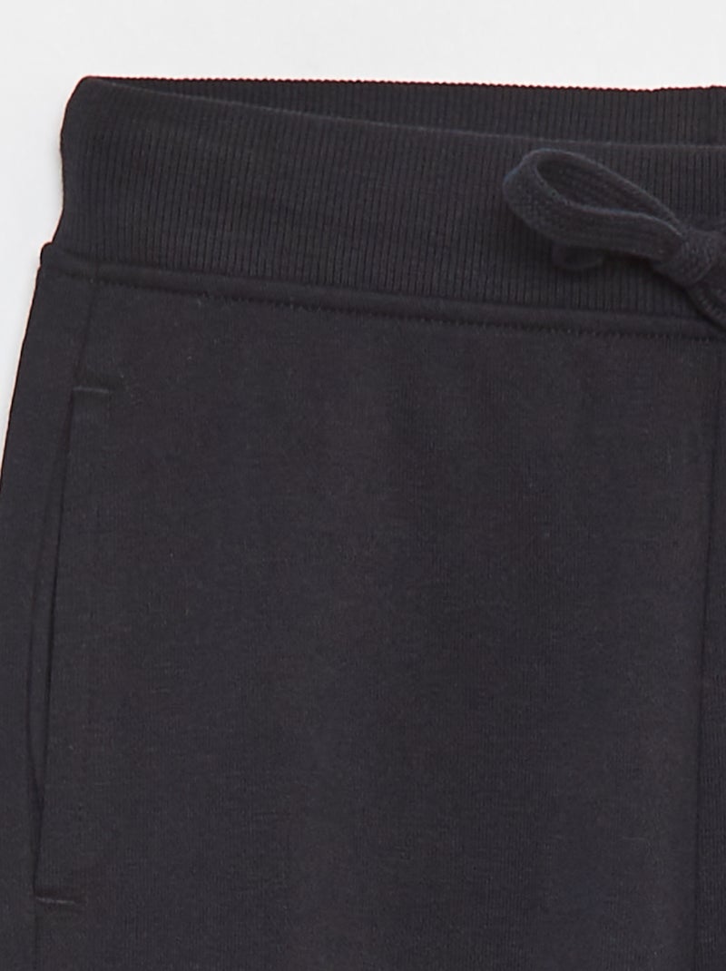 Pantalón de chándal liso con cintura elástica negro - Kiabi
