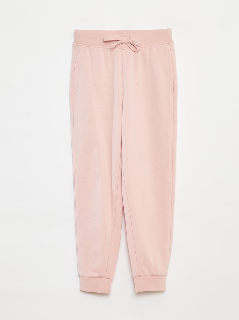Pantalón de chándal liso con cintura elástica Rosa - Kiabi