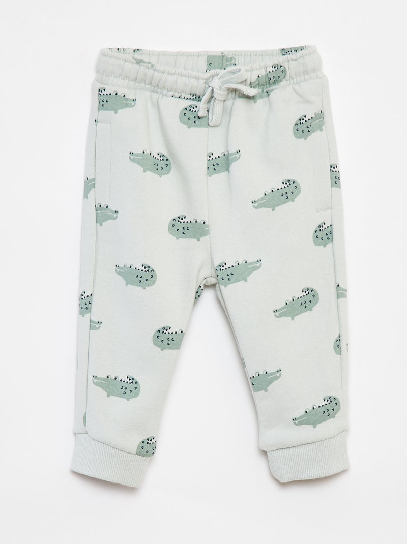 Pantalón de chándal liso con cintura elástica Verde - Kiabi