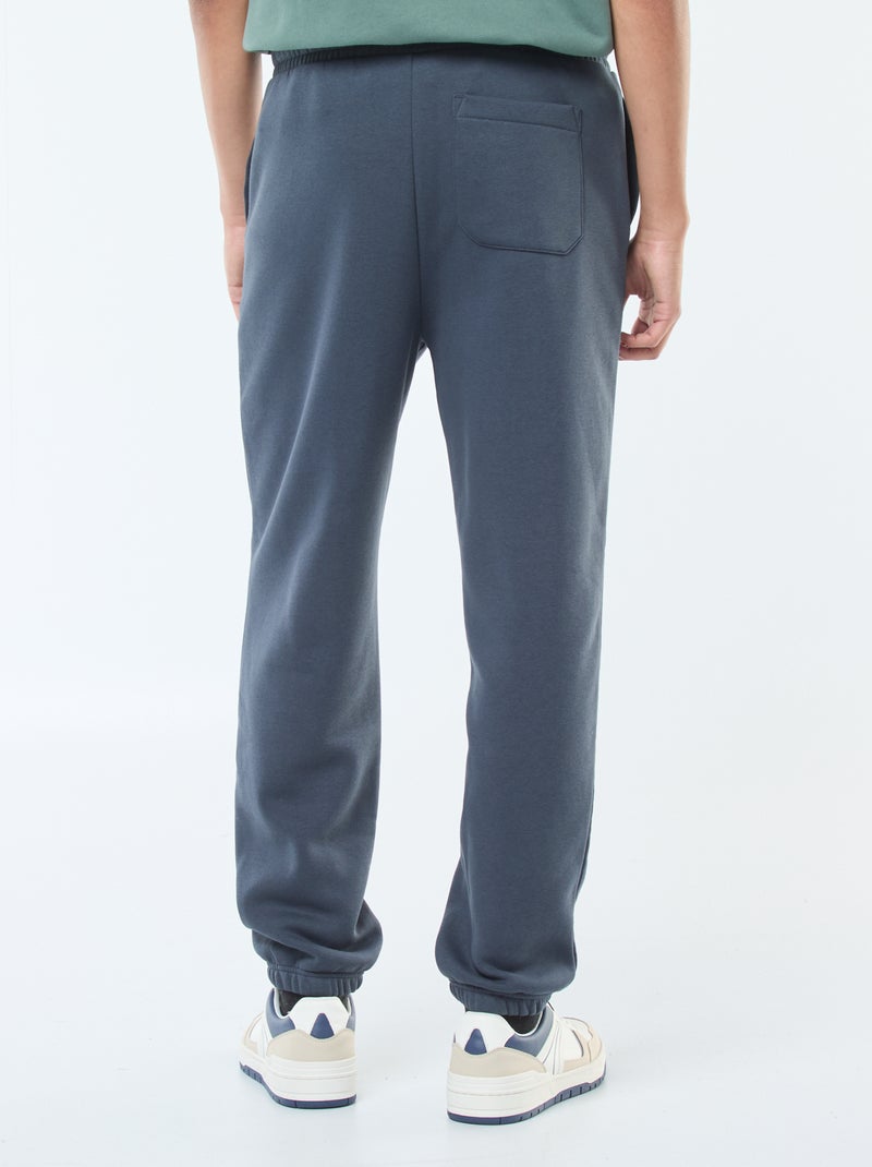 Pantalón de chándal liso con cordones ajustables en la cintura Azul - Kiabi