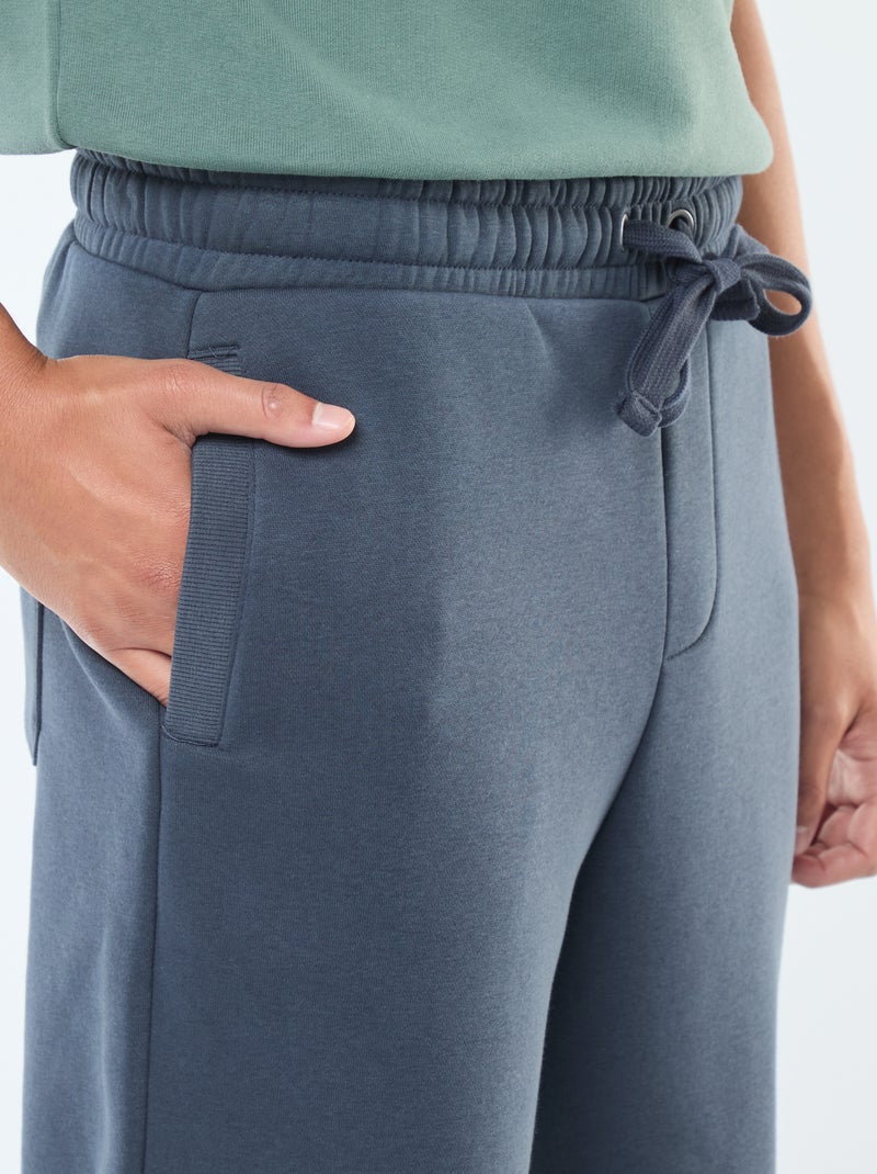 Pantalón de chándal liso con cordones ajustables en la cintura Azul - Kiabi