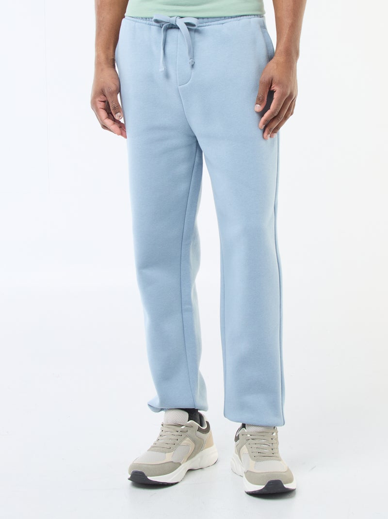 Pantalón de chándal liso con cordones ajustables en la cintura Azul - Kiabi