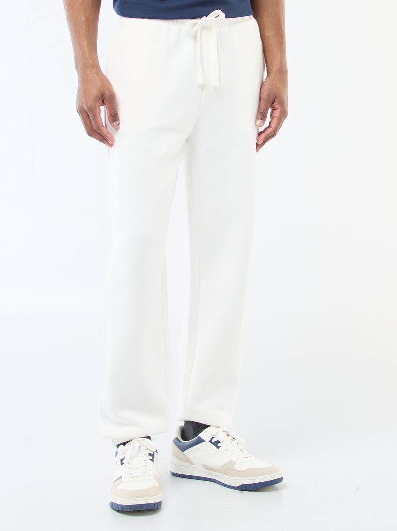 Pantalón de chándal liso con cordones ajustables en la cintura Blanco - Kiabi