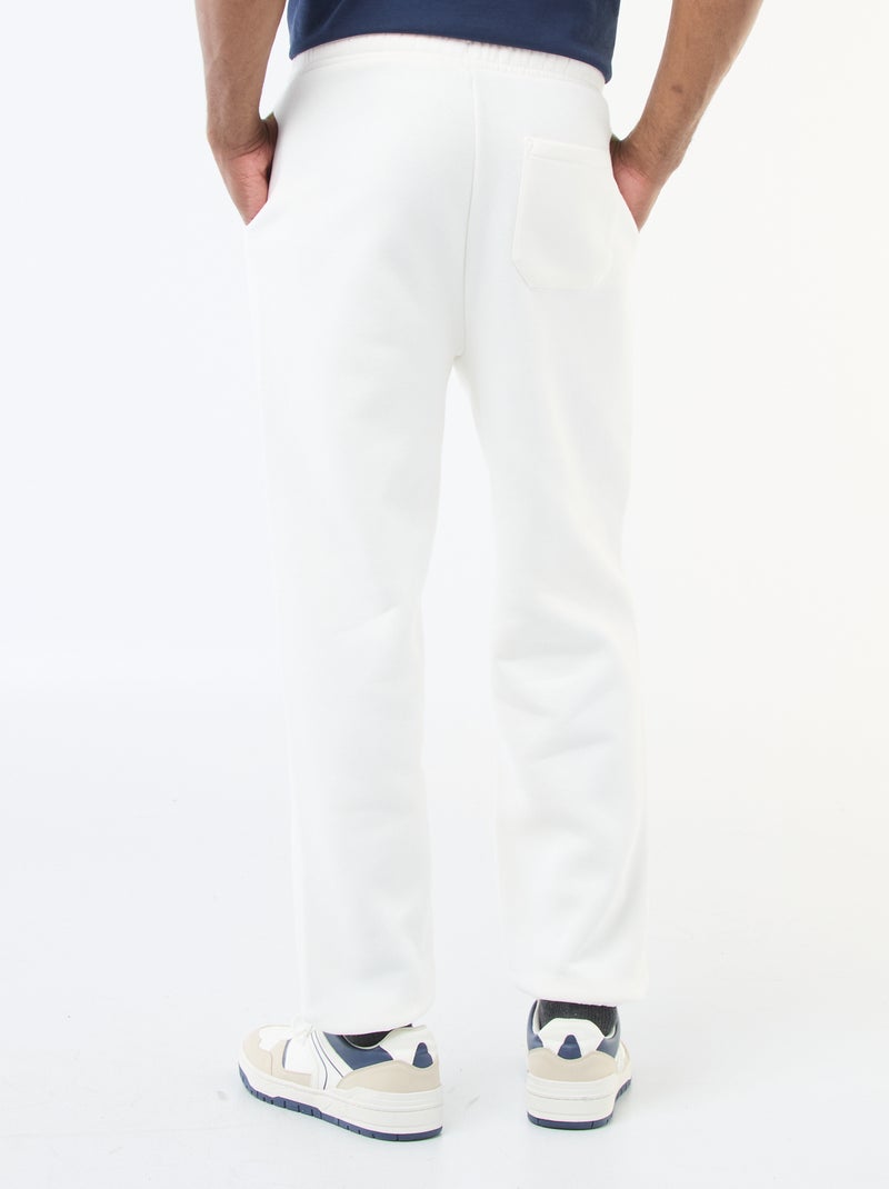 Pantalón de chándal liso con cordones ajustables en la cintura Blanco - Kiabi