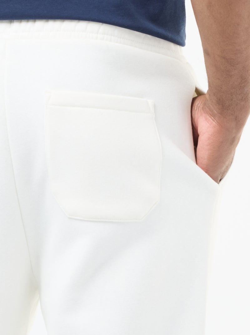 Pantalón de chándal liso con cordones ajustables en la cintura Blanco - Kiabi