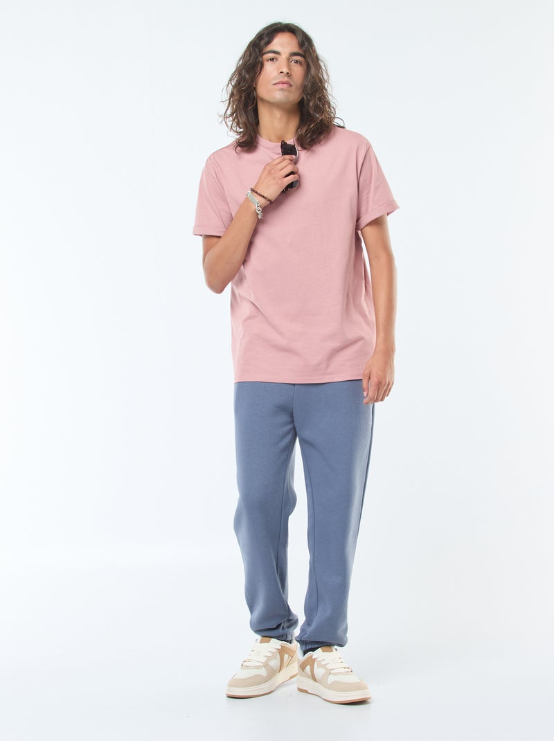Pantalón de chándal liso con cordones ajustables en la cintura Gris - Kiabi