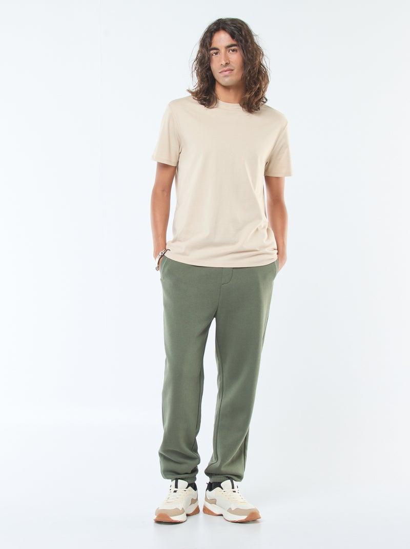 Pantalón de chándal liso con cordones ajustables en la cintura Verde - Kiabi