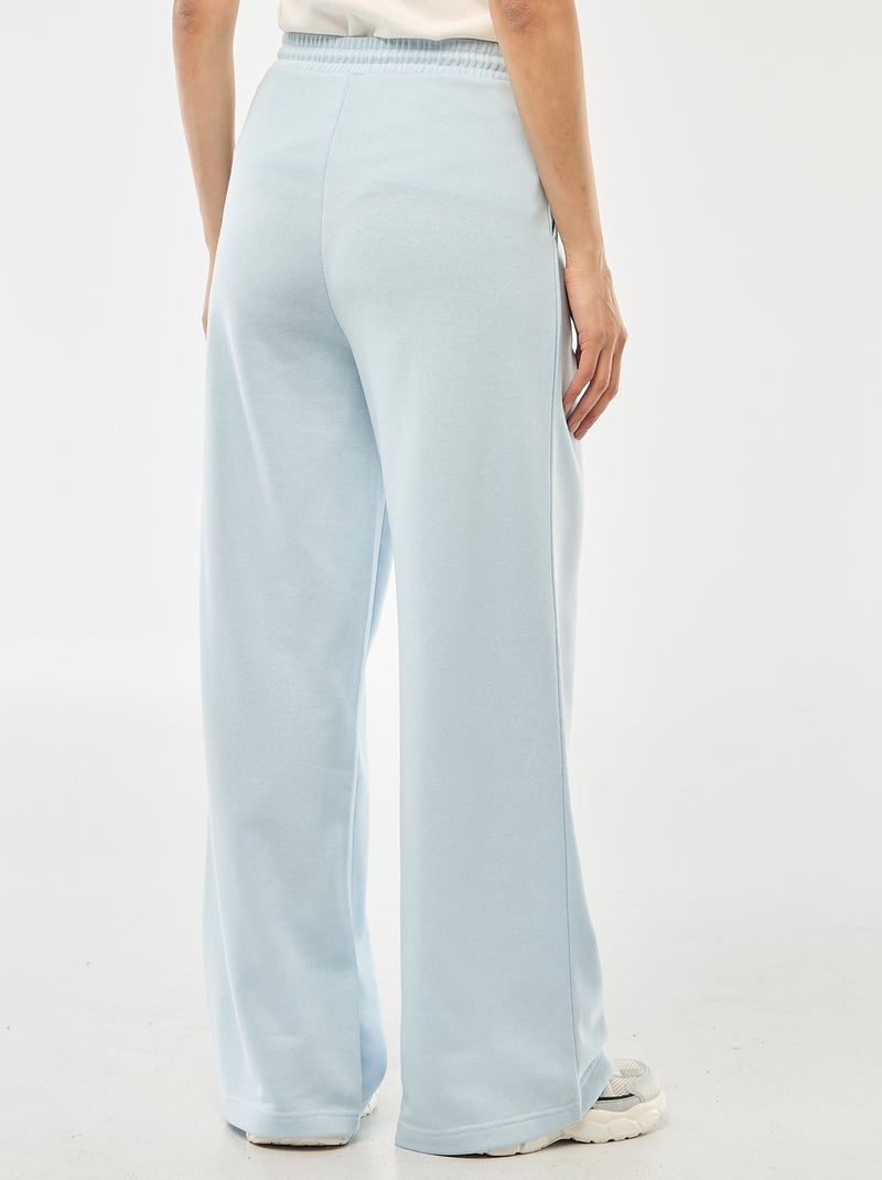 Pantalón de chándal liso de algodón Azul - Kiabi