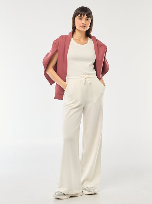 Pantalón de chándal liso de algodón - Kiabi