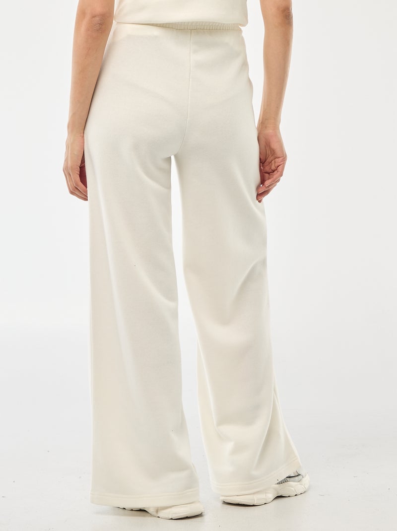 Pantalón de chándal liso de algodón Blanco - Kiabi