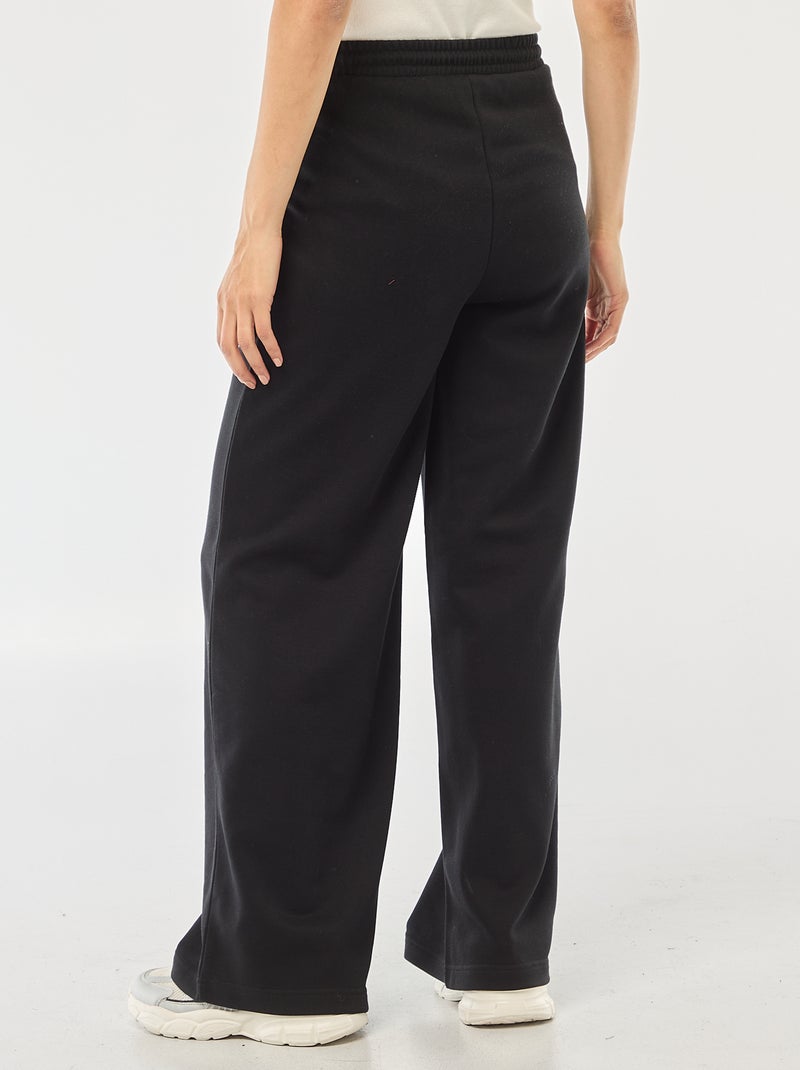 Pantalón de chándal liso de algodón Negro - Kiabi