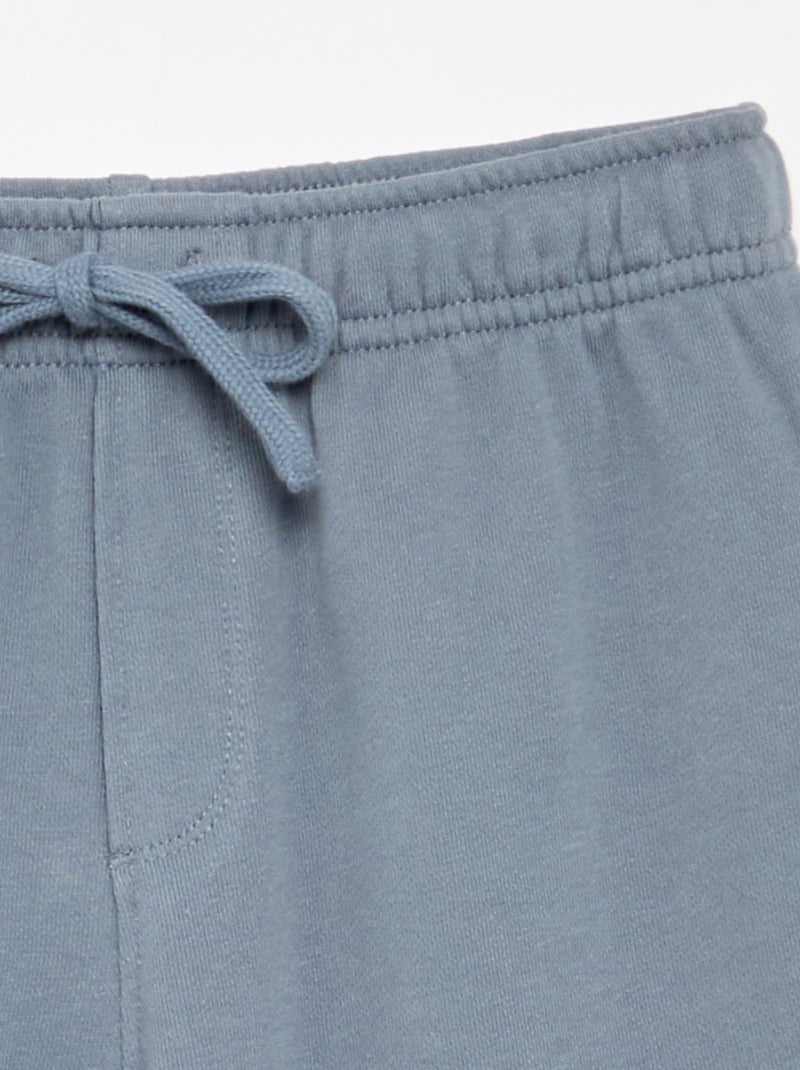 Pantalón de chándal liso de felpa francesa Azul - Kiabi