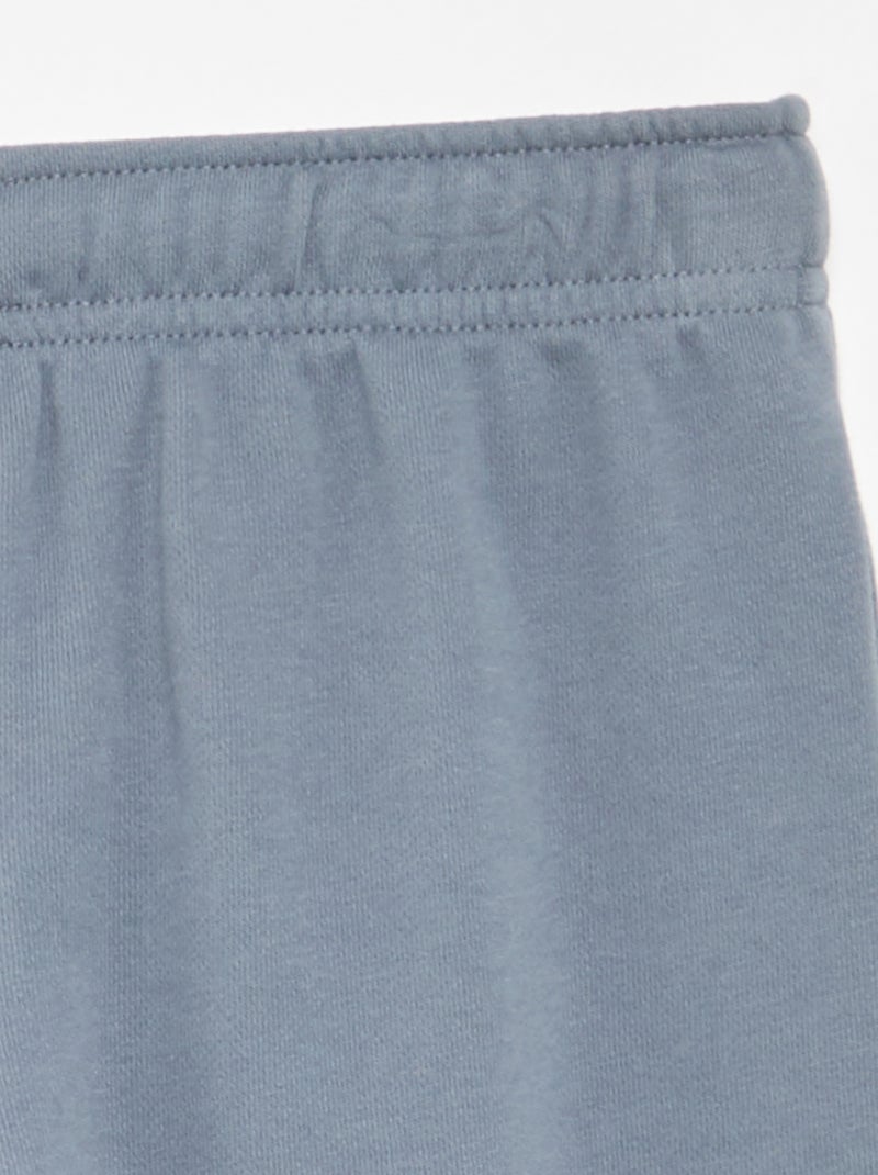 Pantalón de chándal liso de felpa francesa Azul - Kiabi