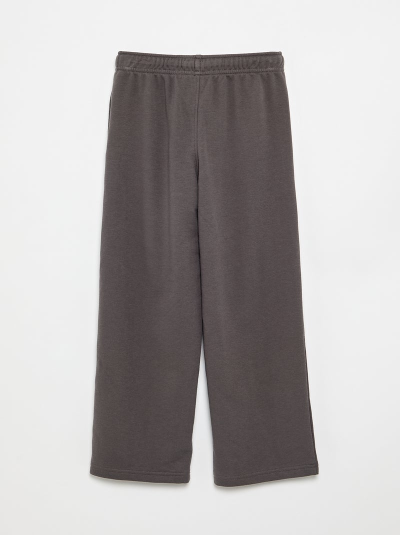 Pantalón de chándal liso de felpa francesa Gris - Kiabi