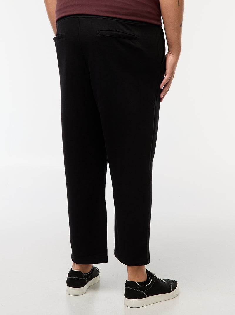 Pantalón de chándal liso de punto piqué Negro - Kiabi