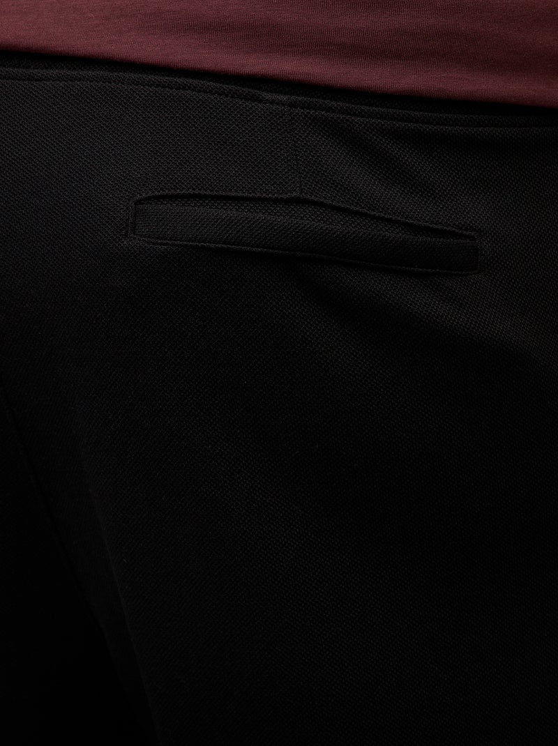 Pantalón de chándal liso de punto piqué Negro - Kiabi