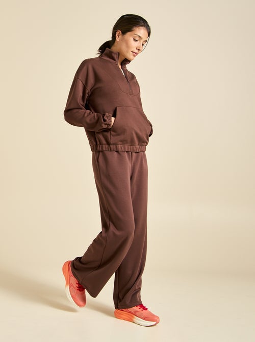 Pantalón de chándal liso de tiro estándar - Kiabi