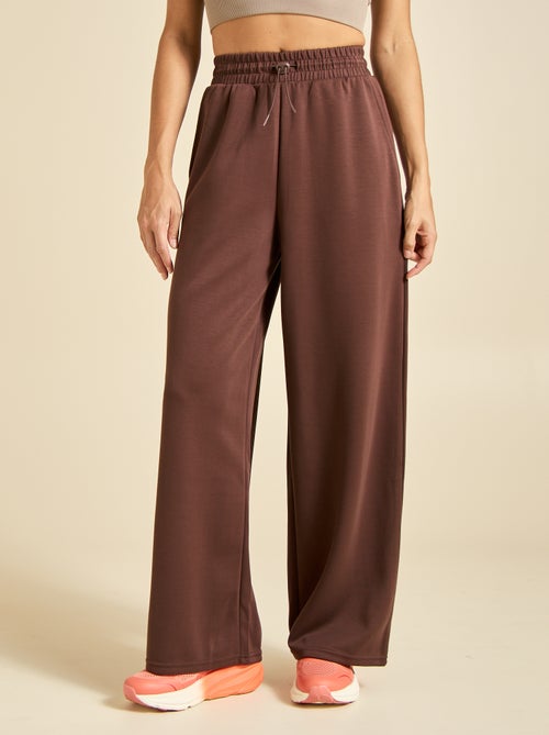 Pantalón de chándal liso de tiro estándar - Kiabi